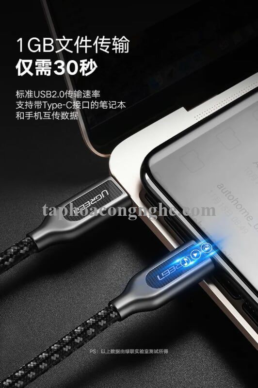 Ugreen 50223 0.5M Cáp USB TypeC sang USB mạ Zinc alloy cao cấp US265 30050223